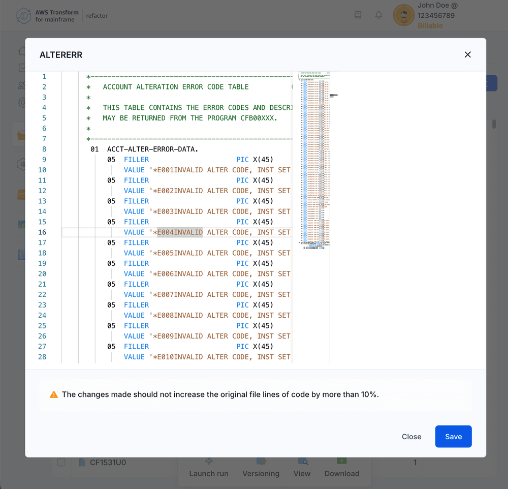 Files | AWS Transform for mainframe refactor