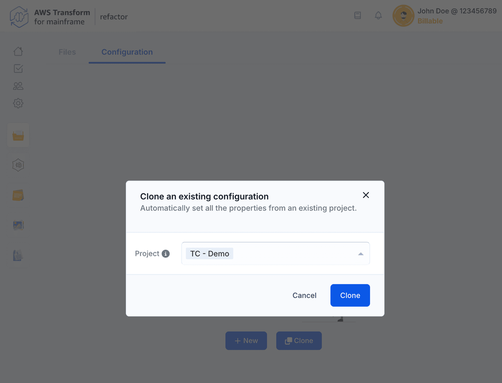 Configuration | AWS Transform for mainframe refactor