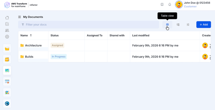 Documents | AWS Transform for mainframe refactor