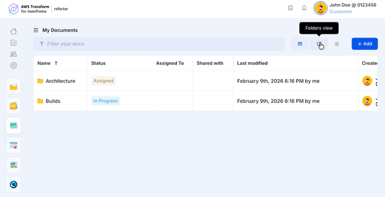 Documents | AWS Transform for mainframe refactor