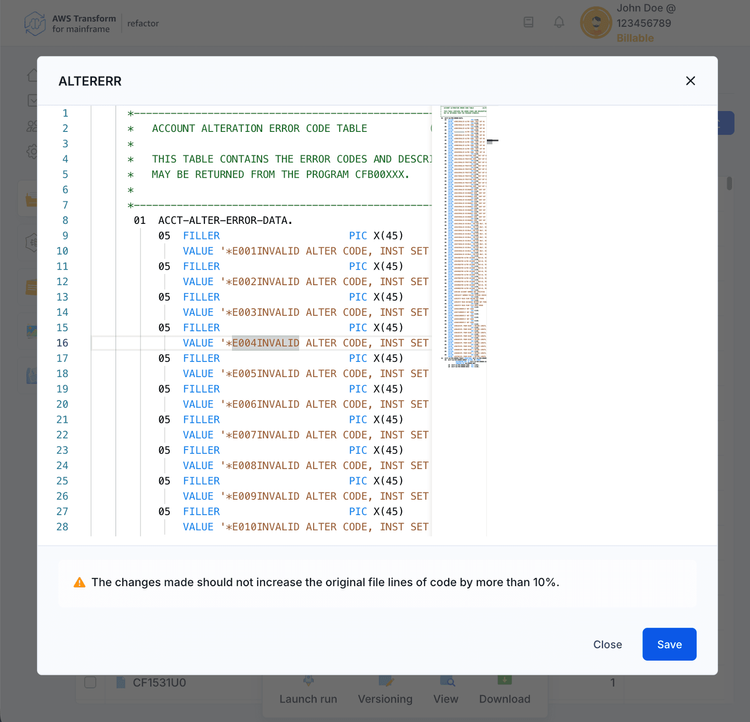 Files | AWS Transform for mainframe refactor