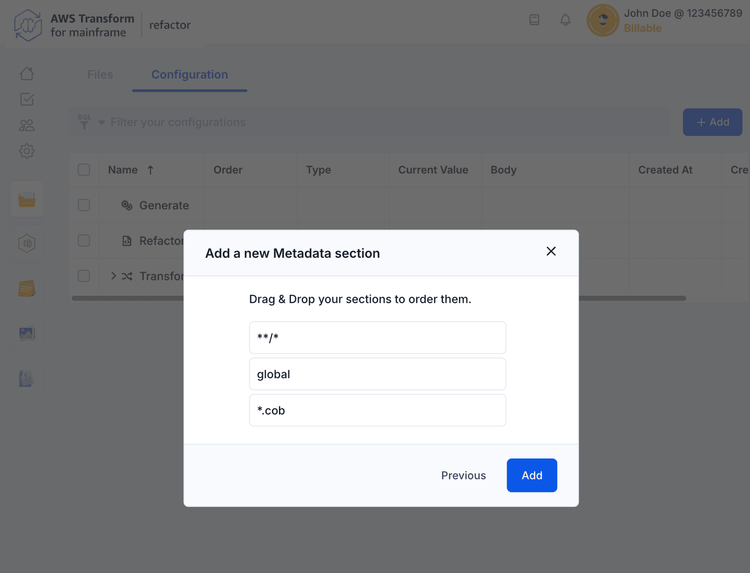 Configuration | AWS Transform for mainframe refactor