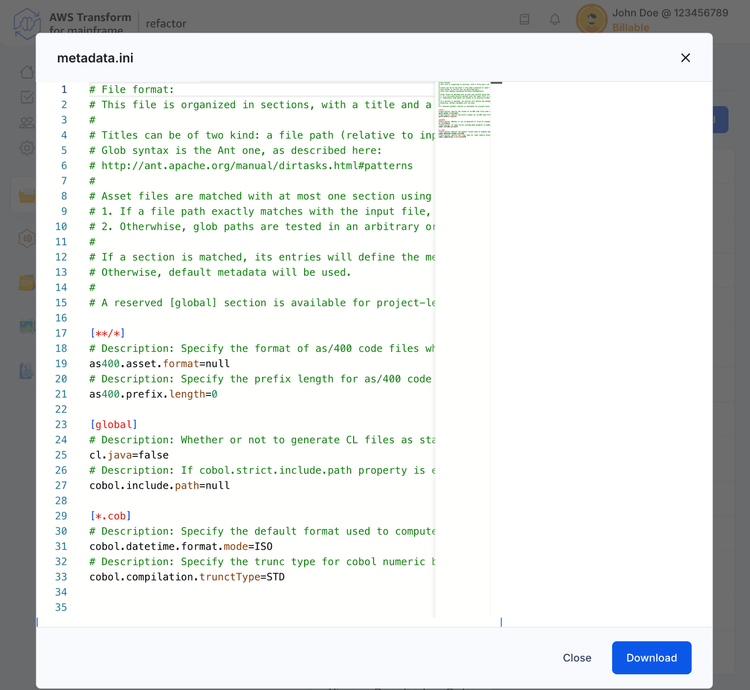 Configuration | AWS Transform for mainframe refactor