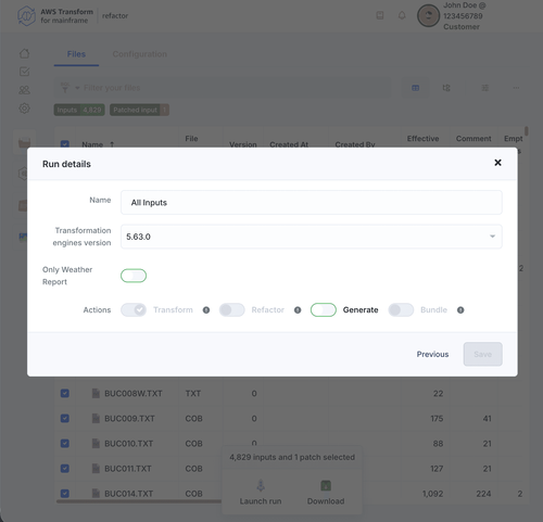 Files | AWS Transform for mainframe refactor
